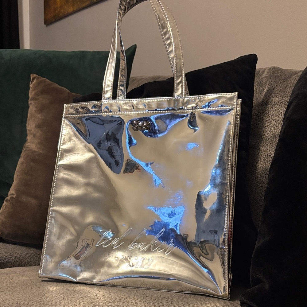 Ted Baker London Metallic Silver Tote